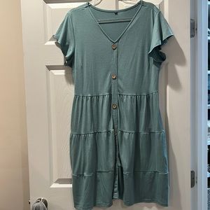 Teal short sleeve dress